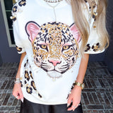 Luxe Leopard Jeweled Top