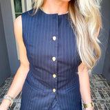 Set In The City Pinstripe Top