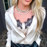 Modern Romance Lace Satin Blouse