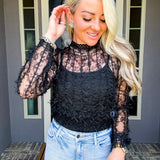 Glow Hour Sheer Lace Top