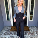 Power Play Pinstripe Trousers