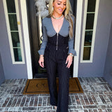 Power Play Pinstripe Trousers
