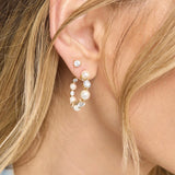 She's an Icon Pearl Hoops 1" - Gold