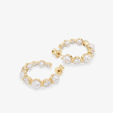She's an Icon Pearl Hoops 1" - Gold