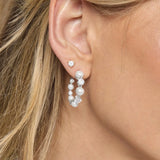 She's An Icon Pearl Hoops 1" - Silver