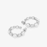 She's An Icon Pearl Hoops 1" - Silver