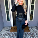 Savage Avenue Lace Up Top - Black