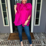Bow Bombshell Pink Blouse