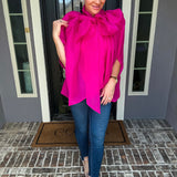 Bow Bombshell Pink Blouse
