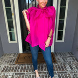 Bow Bombshell Pink Blouse