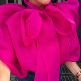 Bow Bombshell Pink Blouse