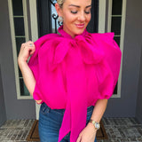Bow Bombshell Pink Blouse