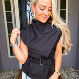Corporate Couture Belted Top