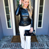 Studio 54 Chic Leather Top