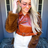 Parisian Plush Alligator Moto Jacket