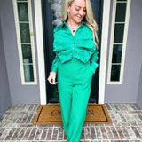 Endless Afternoon Green Jumpsuit