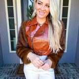 Parisian Plush Alligator Moto Jacket