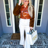 Parisian Plush Alligator Moto Jacket