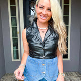 Cool Plans Contrast Denim Top