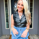 Cool Plans Contrast Denim Top