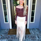 Rodeo Royalty Fringe Skirt - Ivory