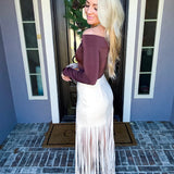 Rodeo Royalty Fringe Skirt - Ivory
