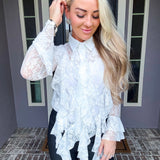 Ruffle Romance Lace Blouse