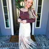 Rodeo Royalty Fringe Skirt - Ivory