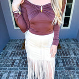 Rodeo Royalty Fringe Skirt - Ivory