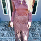 Rodeo Royalty Fringe Skirt - Chocolate