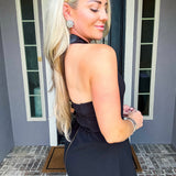 Tuxedo Couture Belted Halter Top