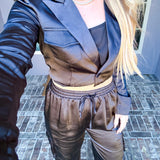 Dangerously Chic Satin Cropped Blazer