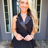 Tuxedo Couture Belted Halter Top