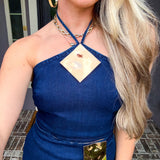 Dramatic Gold Detail Top