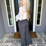 C-Suite Rhinestone Pinstripe Trousers