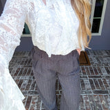 C-Suite Rhinestone Pinstripe Trousers