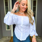 Sunday Drive Off Shoulder Top - White