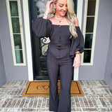 Sunday Drive Off Shoulder Top - Black