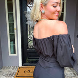 Sunday Drive Off Shoulder Top - Black