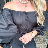 Sunday Drive Off Shoulder Top - Black