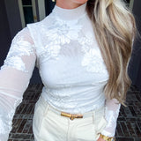 Daydream 3D Floral Mesh Top