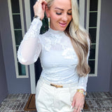 Daydream 3D Floral Mesh Top