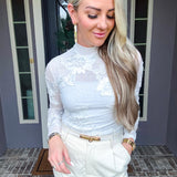 Daydream 3D Floral Mesh Top