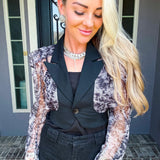 Fashion Favorite Abstract Belted Top