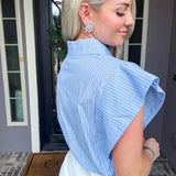 Power Collar Jeweled Blouse