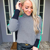 Chevron Luxe Mockneck Sweater