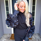 Metro Sleek Detailed Blouse - Black