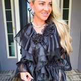 Fleur De Rose Blouse - Black