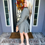 Velour Fall Pinstripe Dress