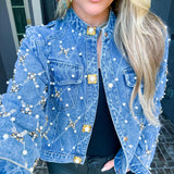 Aphrodite Pearl Denim Jacket